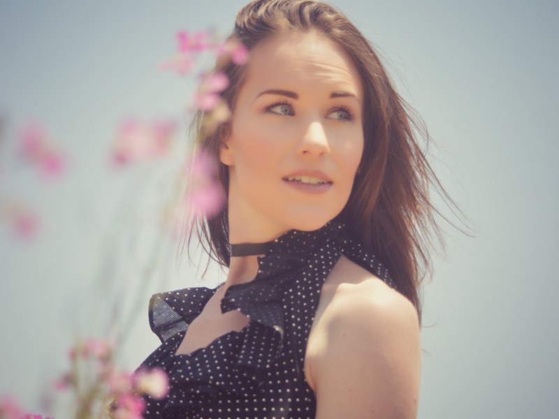 Girl with polka dot dress