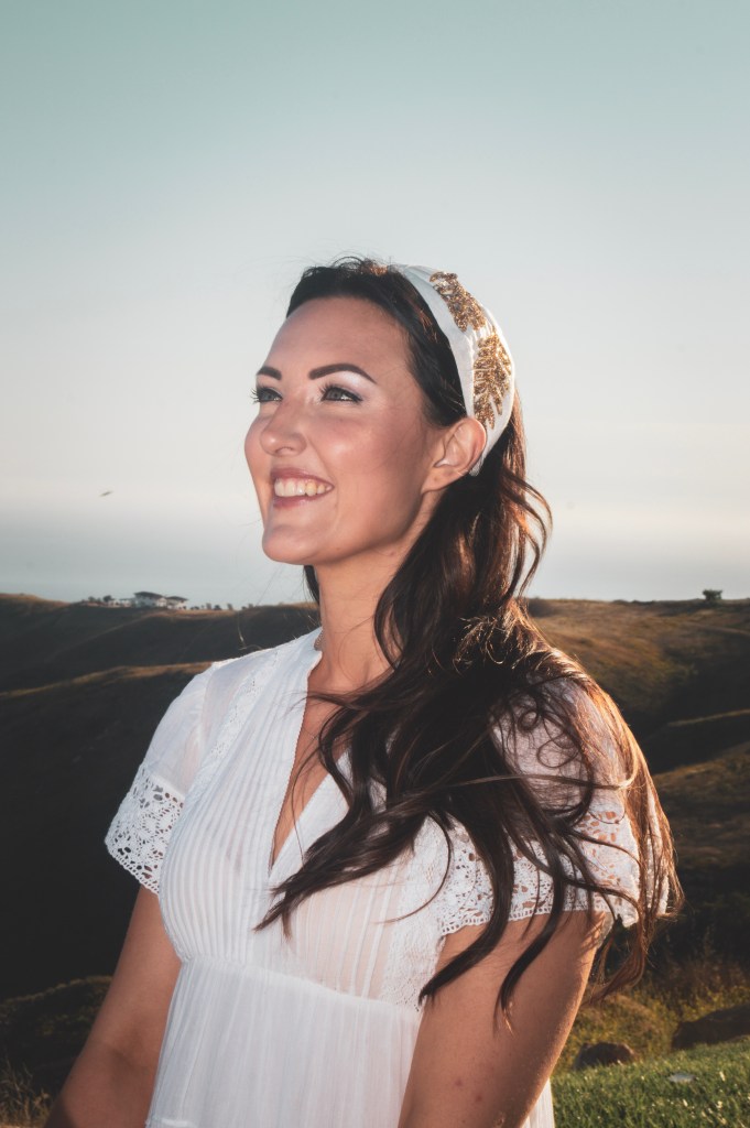 Bride smiling at the groom